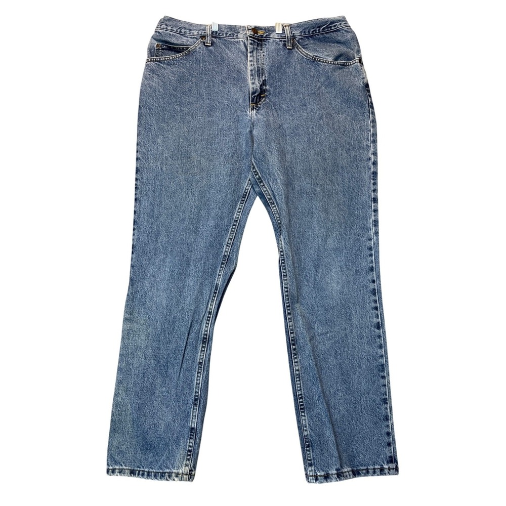 Lee Jeans‎ Mens 38x32 Medium Wash Straight Leg 5 Pocket Classic Denim Twill EUC